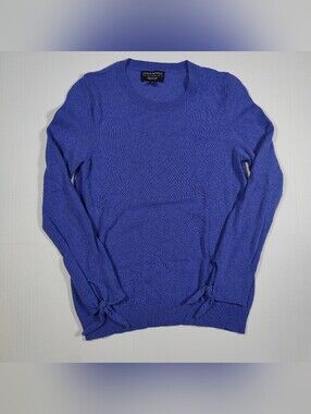 Banana Republic Filpucco Cashmere Wool Blend Blue Sweater Size M Bow Sleeve